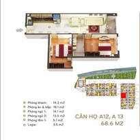 Thiết kế căn hộ 68.6 m2