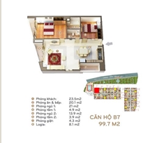 Thiết kế căn hộ 99.7 m2 Thiết kế căn hộ 99.7 m2
