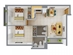Thiết kế căn hộ A | Giá: 13.8 triệu/m² | DT: 60m²