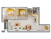 Thiết kế căn hộ D | Giá: 13.8 triệu/m² | DT: 59m²