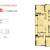 Thiết kế căn hộ 02-LP1, 05-LP2