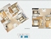 Thiết kế căn hộ B | Giá: 16 triệu/m² | DT: 64m²