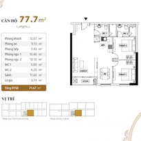 Thiết kế căn hộ 77.7m2