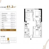 Thiết kế căn hộ 61.2m2