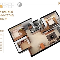 Căn hộ 2 PN - 72.7m2 Căn hộ 2 PN - 72.7m2