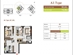 Thiết kế căn hộ A3 | Giá: 30 triệu/m² | DT: 74m²