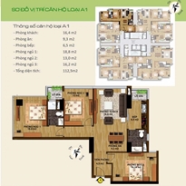 Thiết kế căn hộ loại A1 Thiết kế căn hộ loại A1