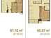Thiết kế căn hộ 65.07 m2 | Giá: 23 triệu/m² | DT: 65m²