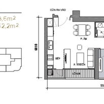 Thiết kế căn officetel 12B