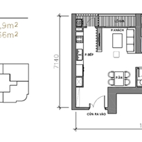 Thiết kế căn officetel 04